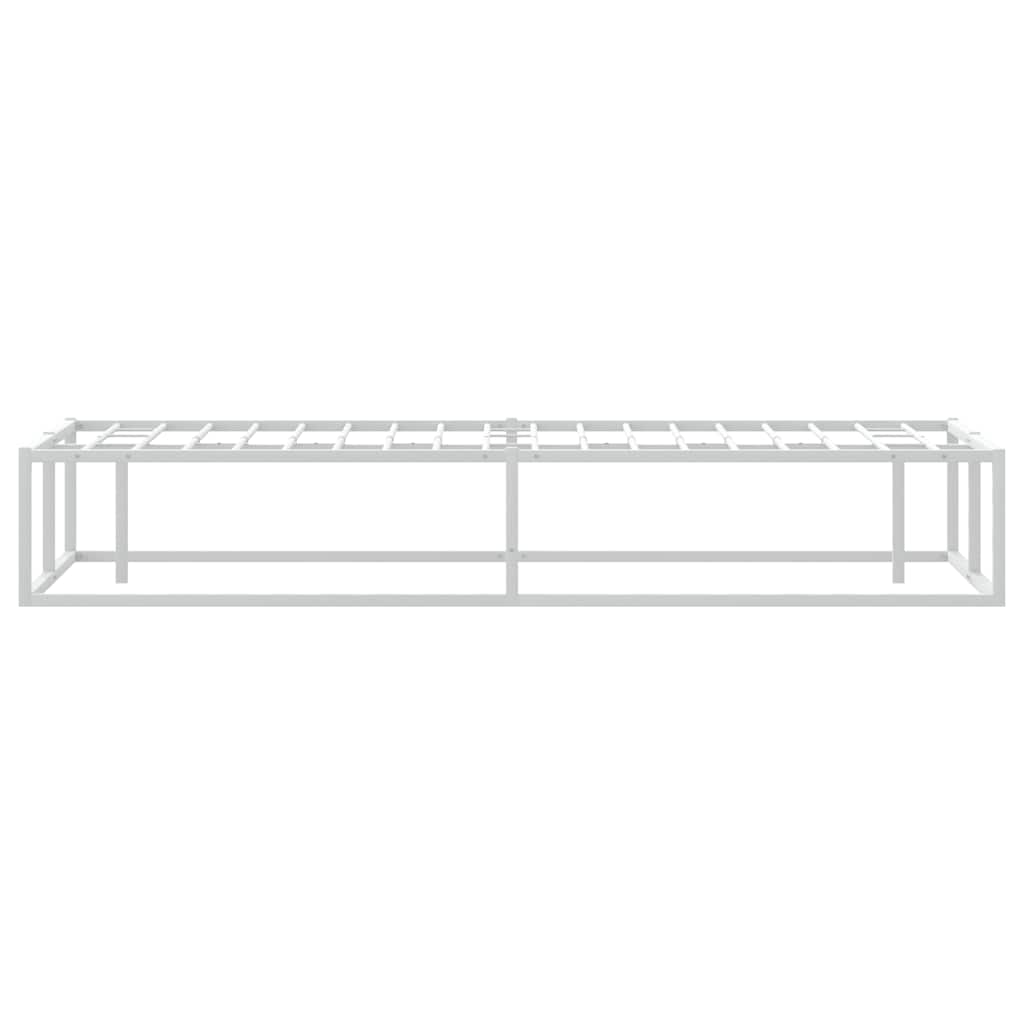 White Metal Bed Frame 120x200 cm - No Mattress Included