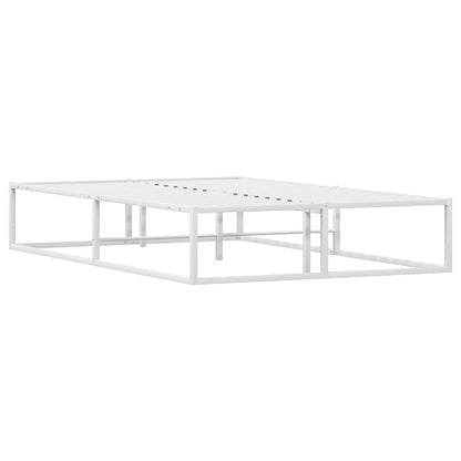 White Metal Bed Frame 120x200 cm - No Mattress Included