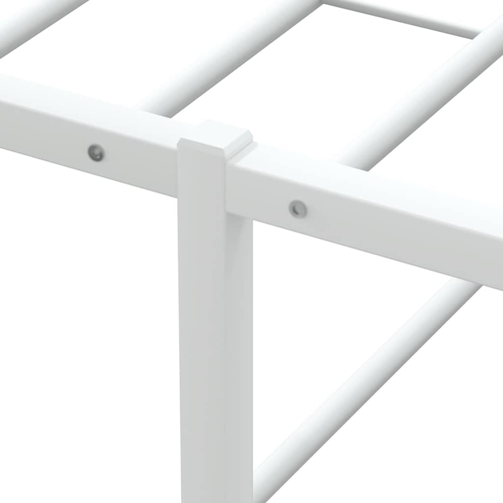 White Metal Bed Frame 120x200 cm - No Mattress Included