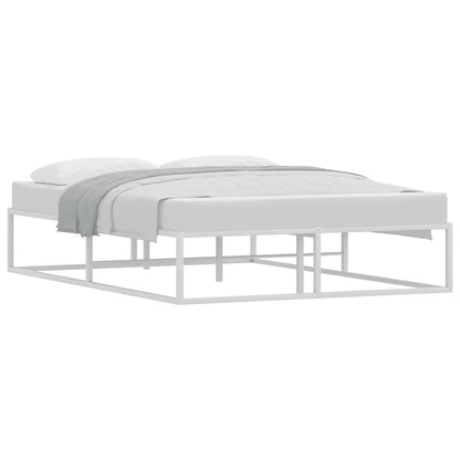 White Metal Bed Frame 140x200 cm - Sturdy & Modern Design
