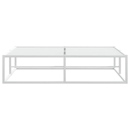White Metal Bed Frame 140x200 cm - Sturdy & Modern Design