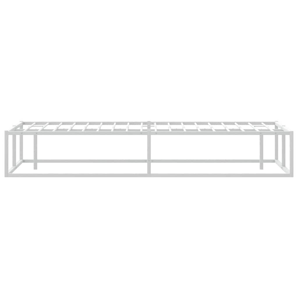 White Metal Bed Frame 140x200 cm - Sturdy & Modern Design
