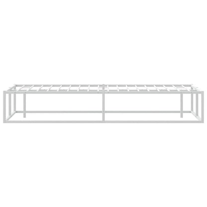 White Metal Bed Frame 140x200 cm - Sturdy & Modern Design