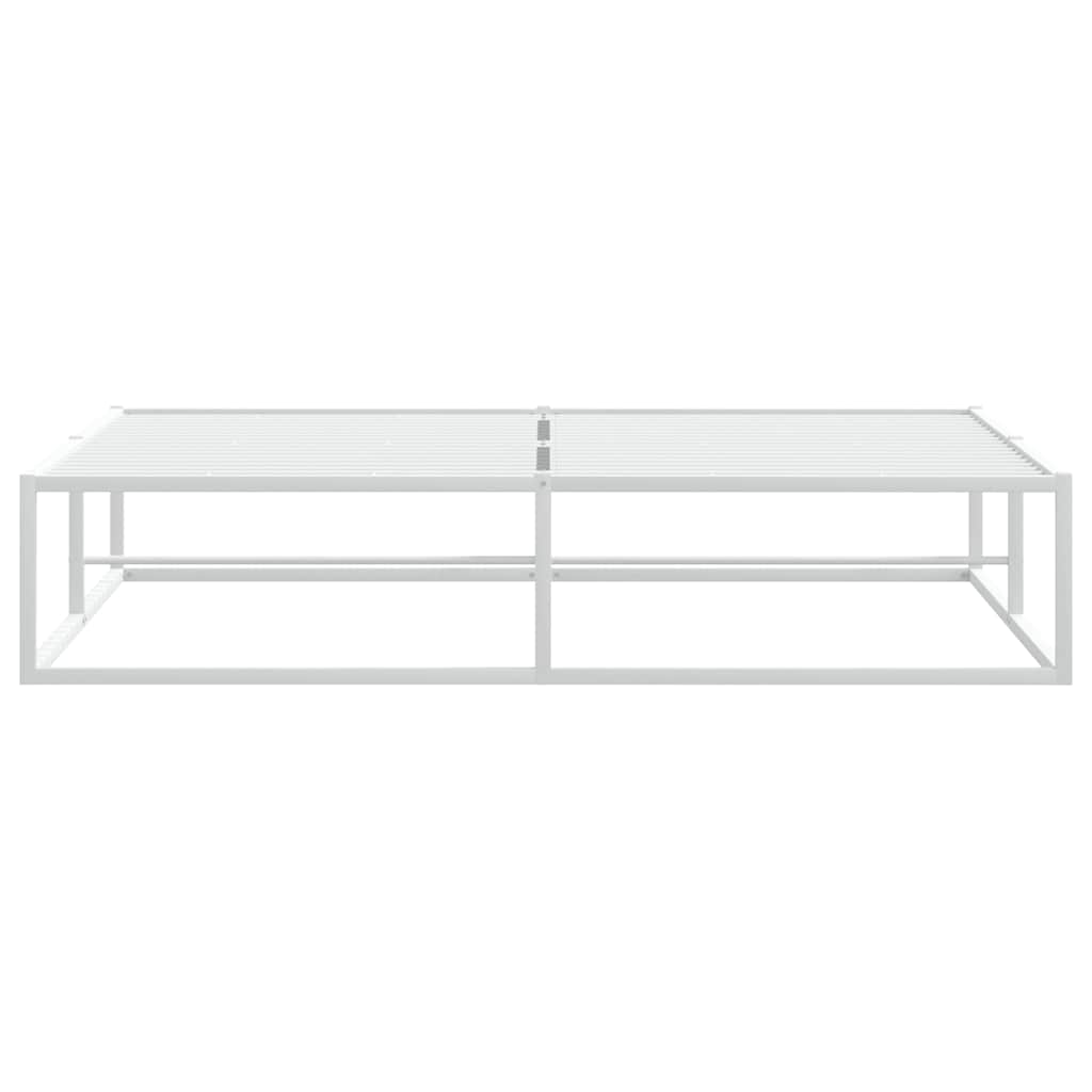 White Metal Bed Frame 160x200 cm - Modern & Durable Design