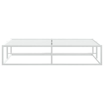 White Metal Bed Frame 160x200 cm - Modern & Durable Design