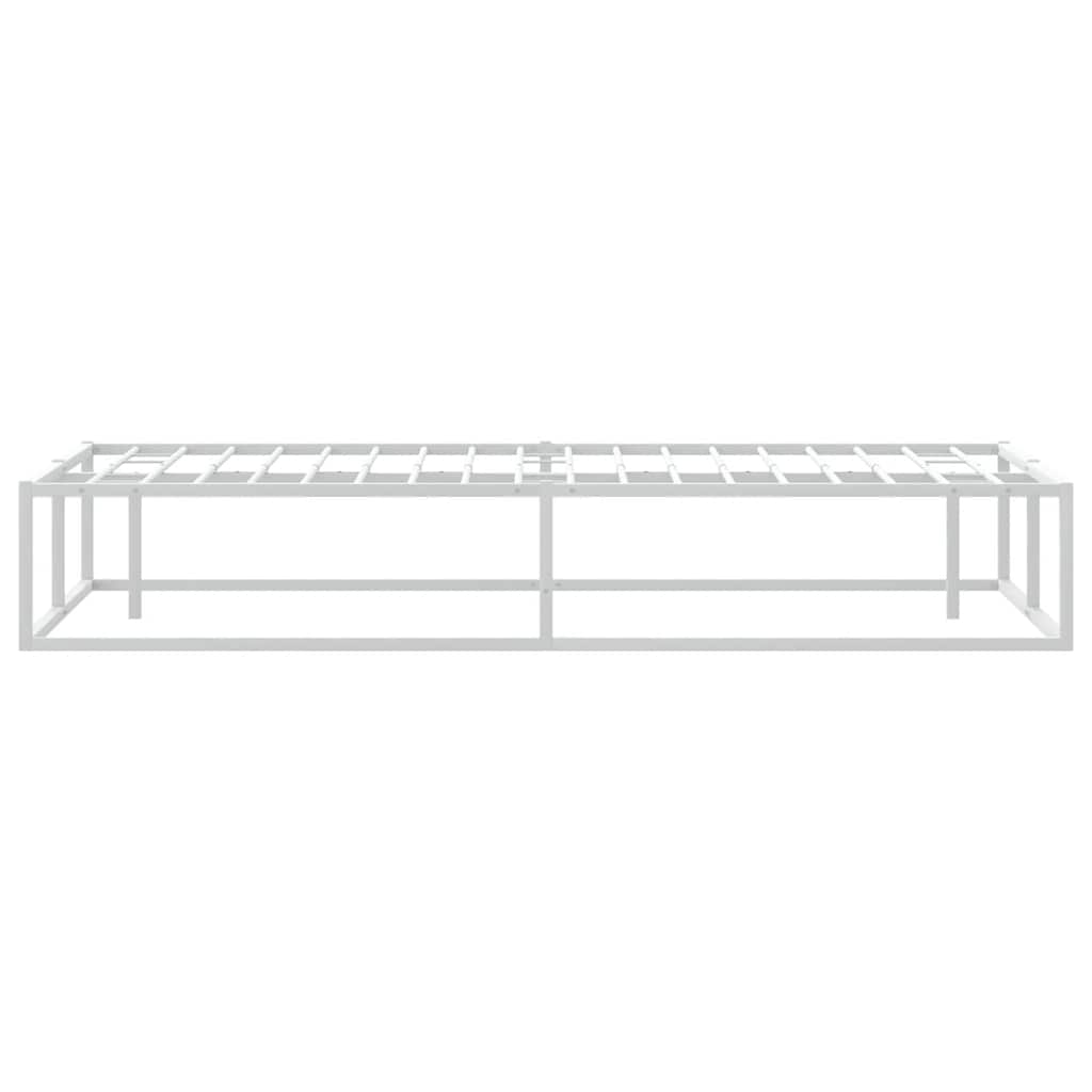 White Metal Bed Frame 160x200 cm - Modern & Durable Design