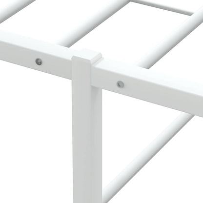 White Metal Bed Frame 160x200 cm - Modern & Durable Design