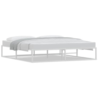 White Metal Super King Bed Frame 180x200 cm - No Mattress Included