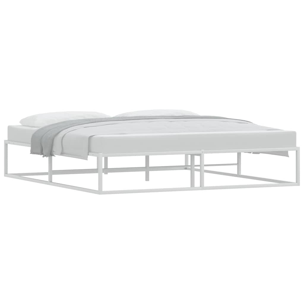 White Metal Super King Bed Frame 180x200 cm - No Mattress Included