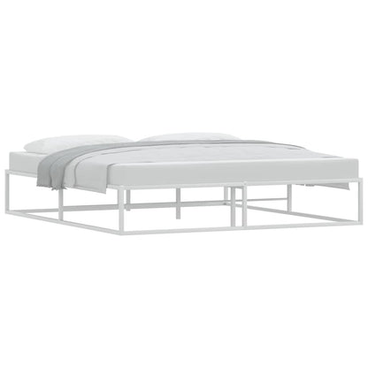White Metal Super King Bed Frame 180x200 cm - No Mattress Included
