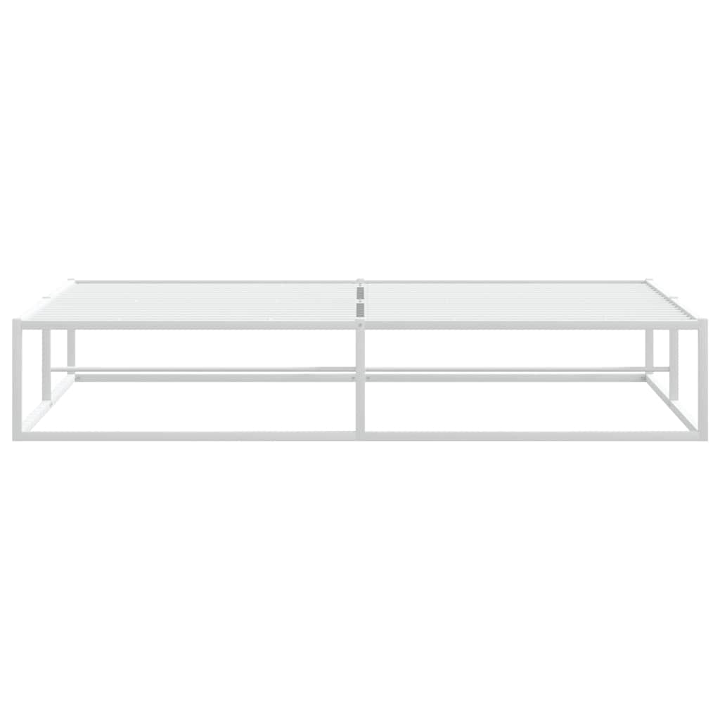 White Metal Super King Bed Frame 180x200 cm - No Mattress Included