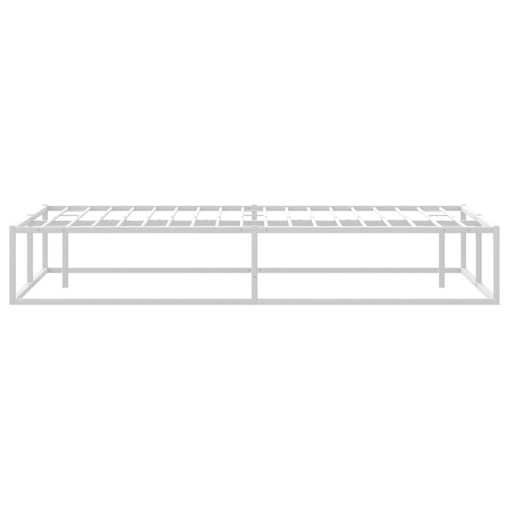 White Metal Super King Bed Frame 180x200 cm - No Mattress Included