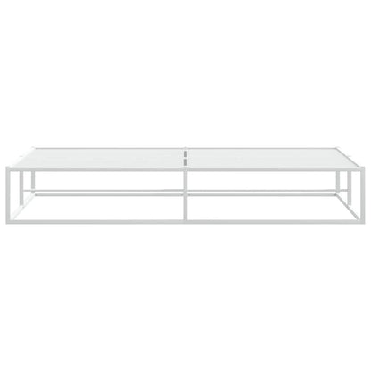 White Metal Bed Frame 200x200 cm - Sturdy and Stylish Design