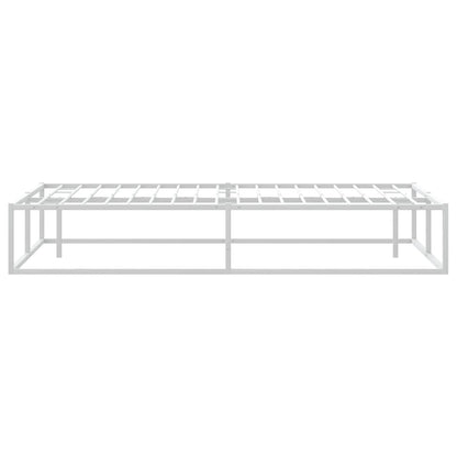 White Metal Bed Frame 200x200 cm - Sturdy and Stylish Design