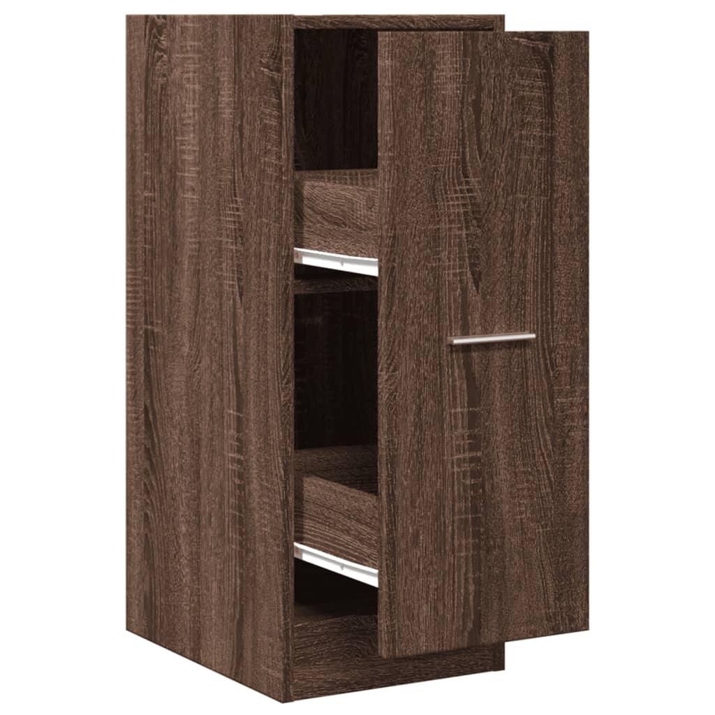 Brown Oak Apothecary Cabinet 30x41x77.5 cm - Engineered Wood