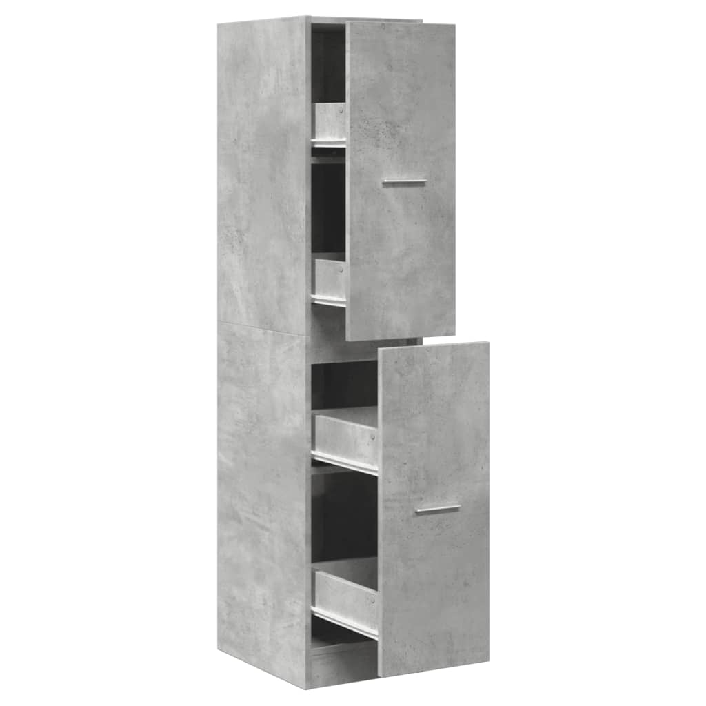 Concrete Grey Apothecary Cabinet, 30x41x144.5 cm, Engineered Wood