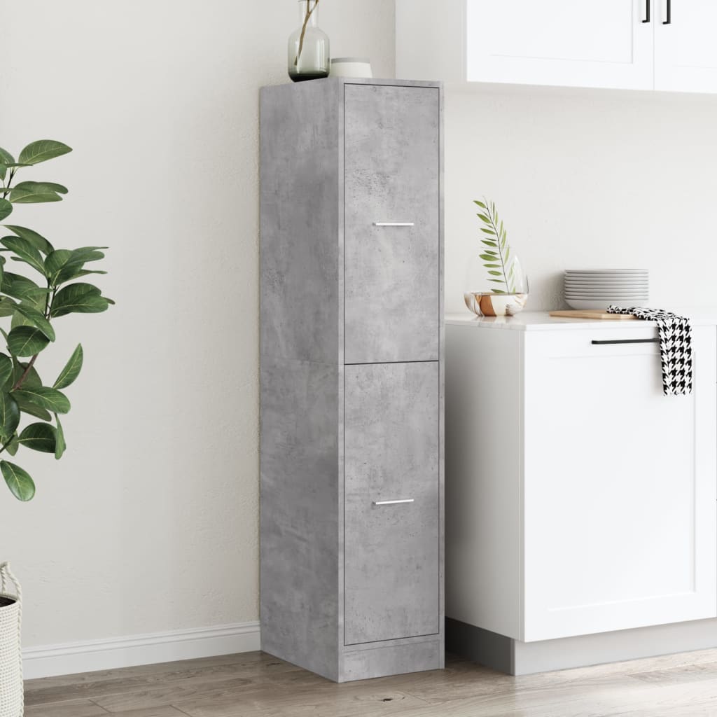 Concrete Grey Apothecary Cabinet, 30x41x144.5 cm, Engineered Wood