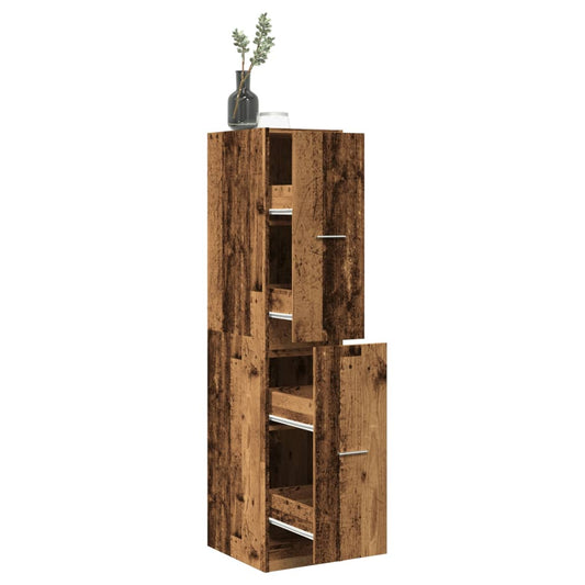 Vintage Wood Apothecary Cabinet - 30x41x144.5 cm, Engineered Wood