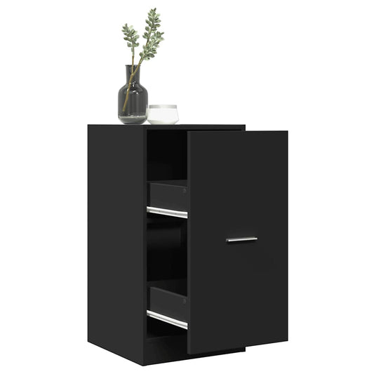 Black Engineered Wood Apothecary Cabinet - 40x41x77.5 cm