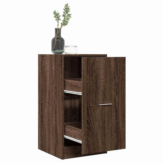 Brown Oak Apothecary Cabinet - Engineered Wood, 40x41x77.5 cm