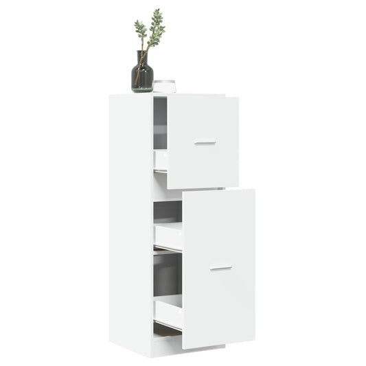 White Apothecary Cabinet 40x41x118 cm – Engineered Wood Storage