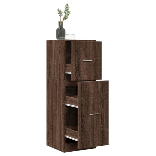 Brown Oak Apothecary Cabinet, 40x41x118 cm, Engineered Wood