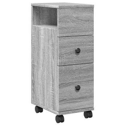 Mobile Grey Sonoma Narrow Bathroom Cabinet - Engineered Wood
