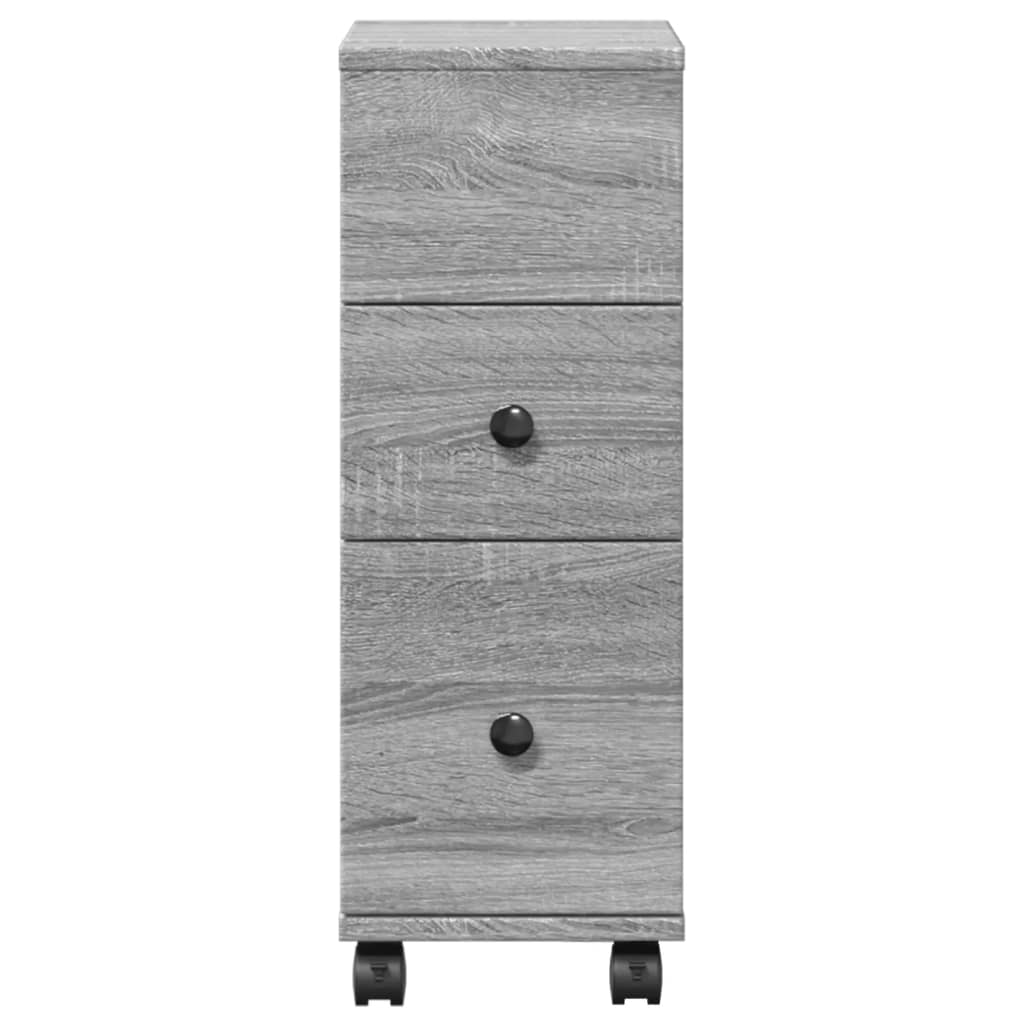 Mobile Grey Sonoma Narrow Bathroom Cabinet - Engineered Wood
