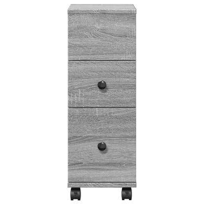 Mobile Grey Sonoma Narrow Bathroom Cabinet - Engineered Wood