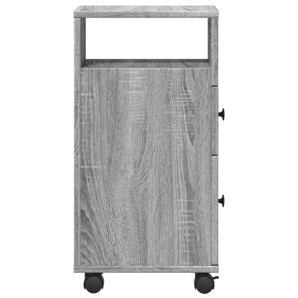Mobile Grey Sonoma Narrow Bathroom Cabinet - Engineered Wood
