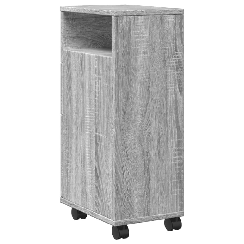 Mobile Grey Sonoma Narrow Bathroom Cabinet - Engineered Wood