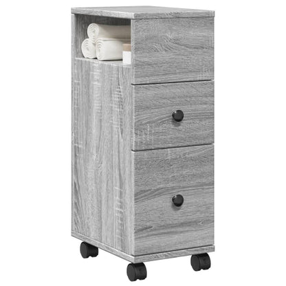 Mobile Grey Sonoma Narrow Bathroom Cabinet - Engineered Wood