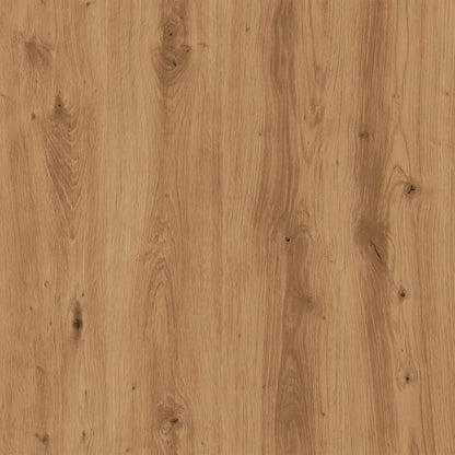 Rolling Artisian Oak Narrow Bathroom Cabinet - Engineered Wood