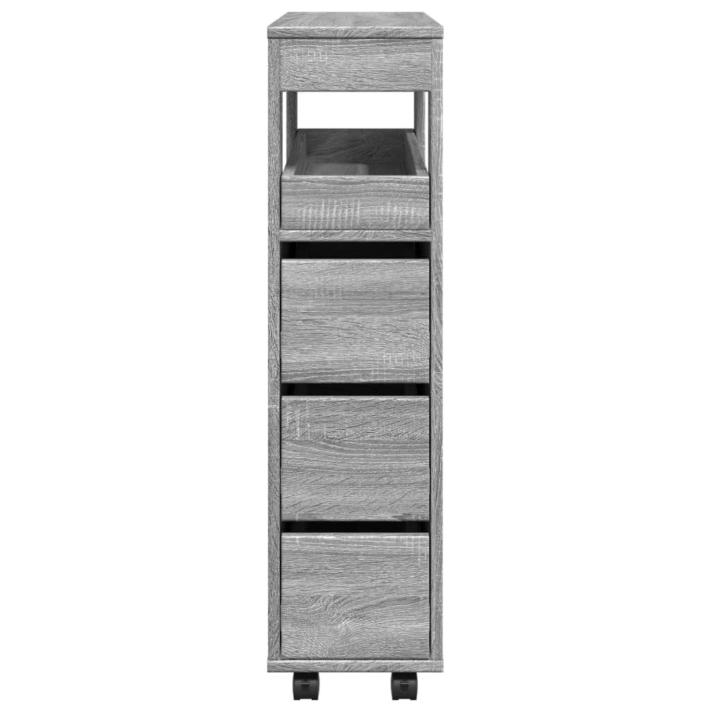 Mobile Grey Sonoma Narrow Bathroom Cabinet - Engineered Wood