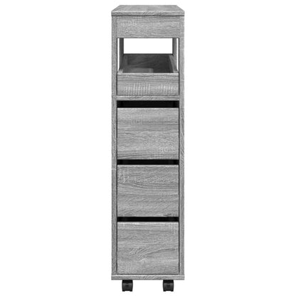 Mobile Grey Sonoma Narrow Bathroom Cabinet - Engineered Wood