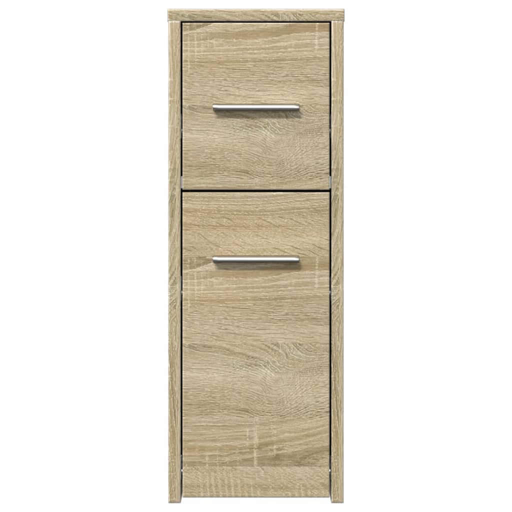 Mobile Sonoma Oak Bathroom Cupboard - Engineered Wood Storage