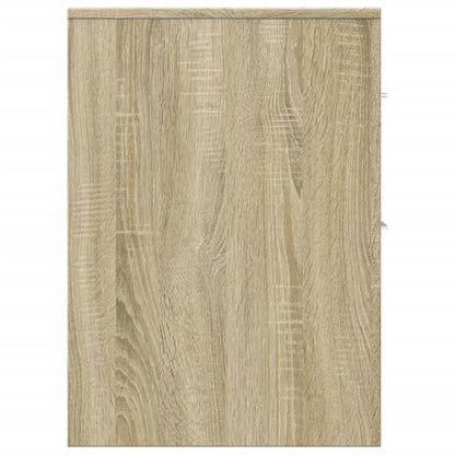 Mobile Sonoma Oak Bathroom Cupboard - Engineered Wood Storage