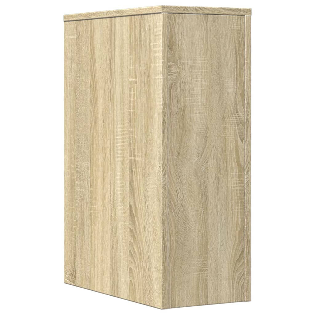 Mobile Sonoma Oak Bathroom Cupboard - Engineered Wood Storage