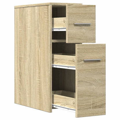 Mobile Sonoma Oak Bathroom Cupboard - Engineered Wood Storage