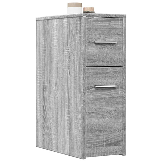 Grey Sonoma Engineered Wood Mobile Bathroom Cupboard with Wheels