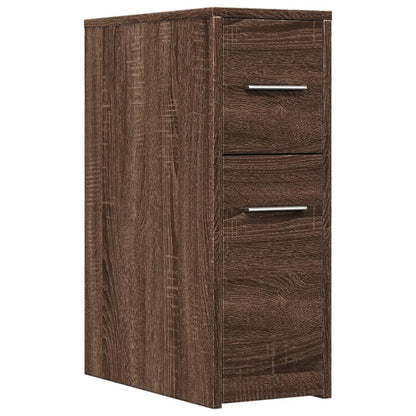 Mobile Narrow Bathroom Cupboard, Brown Oak Engineered Wood