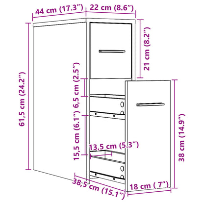Mobile Narrow Bathroom Cupboard, Brown Oak Engineered Wood