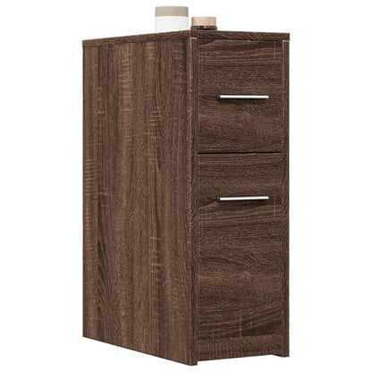 Mobile Narrow Bathroom Cupboard, Brown Oak Engineered Wood