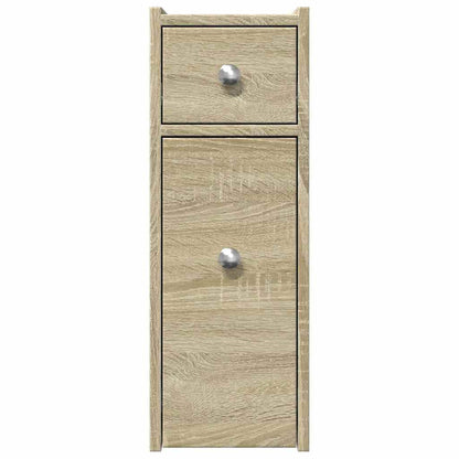 Mobile Sonoma Oak Narrow Bathroom Cupboard - Engineered Wood