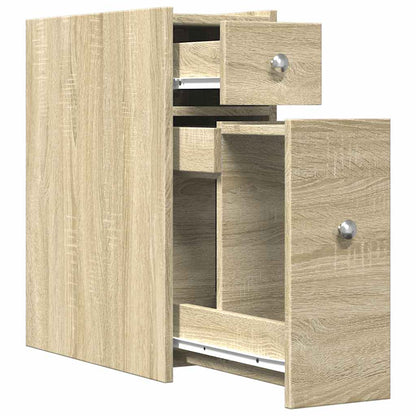 Mobile Sonoma Oak Narrow Bathroom Cupboard - Engineered Wood