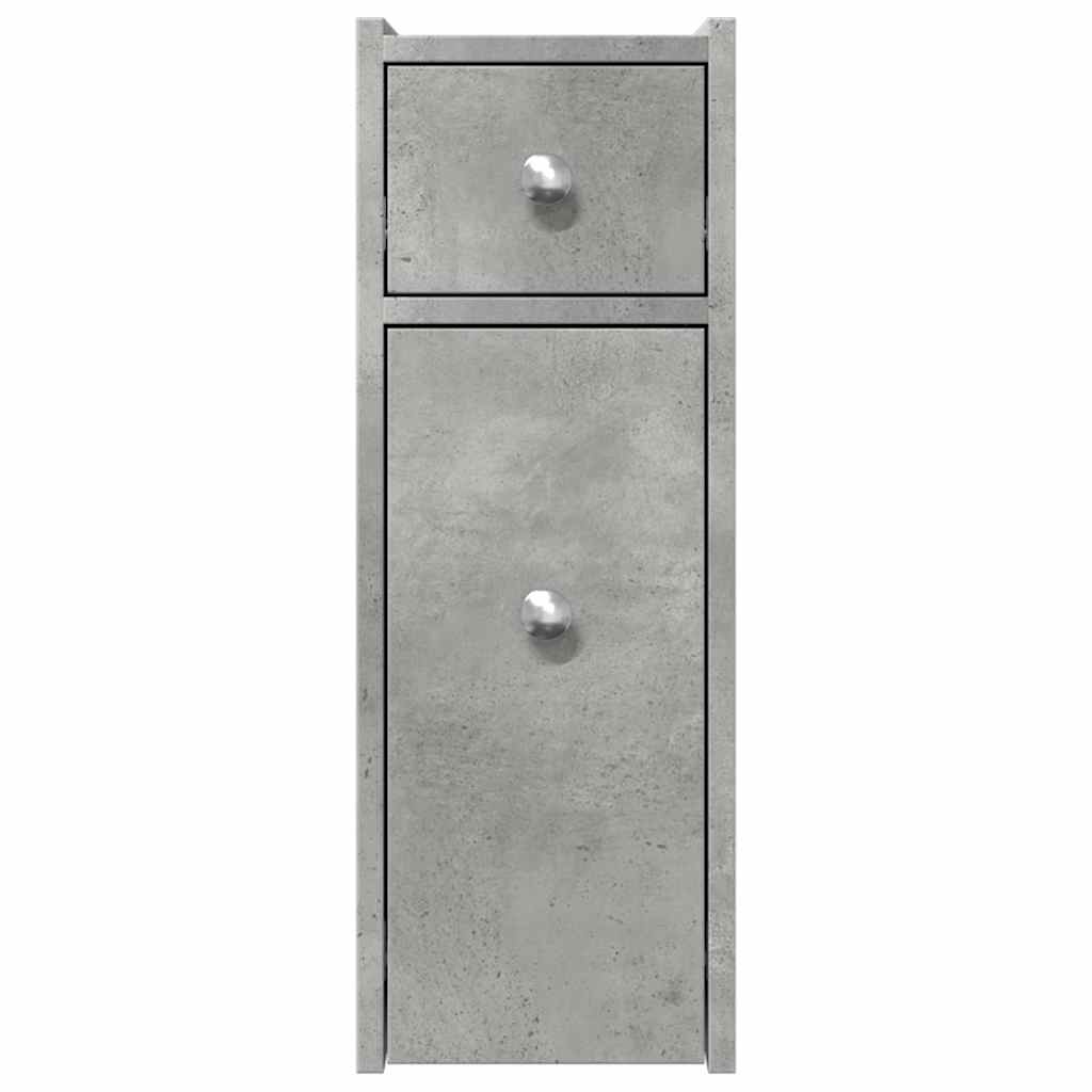Rolling Concrete Grey Bathroom Cupboard - Engineered Wood Storage