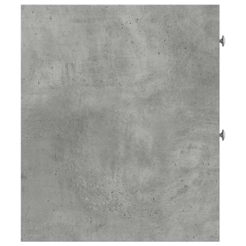 Rolling Concrete Grey Bathroom Cupboard - Engineered Wood Storage