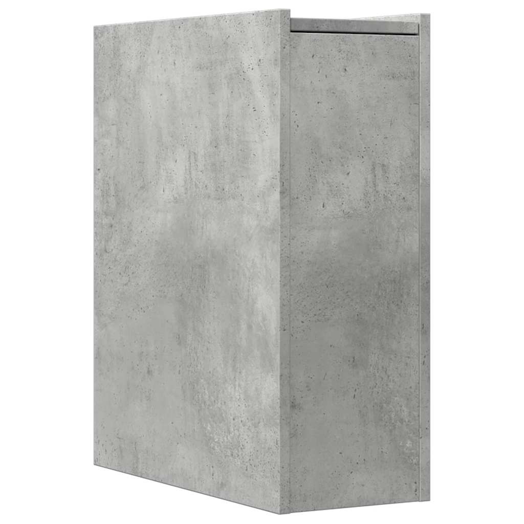 Rolling Concrete Grey Bathroom Cupboard - Engineered Wood Storage