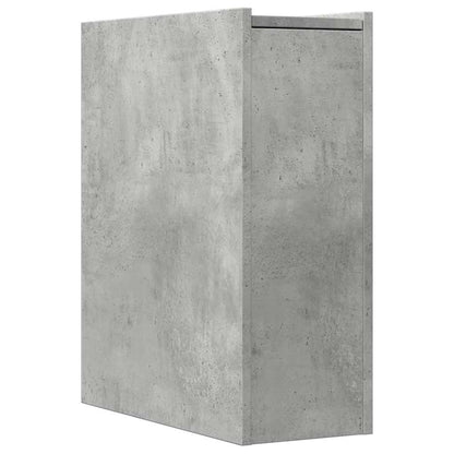 Rolling Concrete Grey Bathroom Cupboard - Engineered Wood Storage