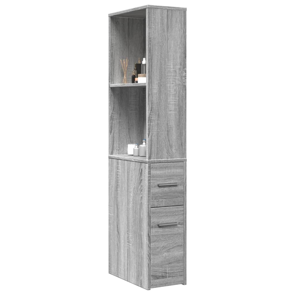 Space-Saving Grey Sonoma Bathroom Cupboard with Wheels